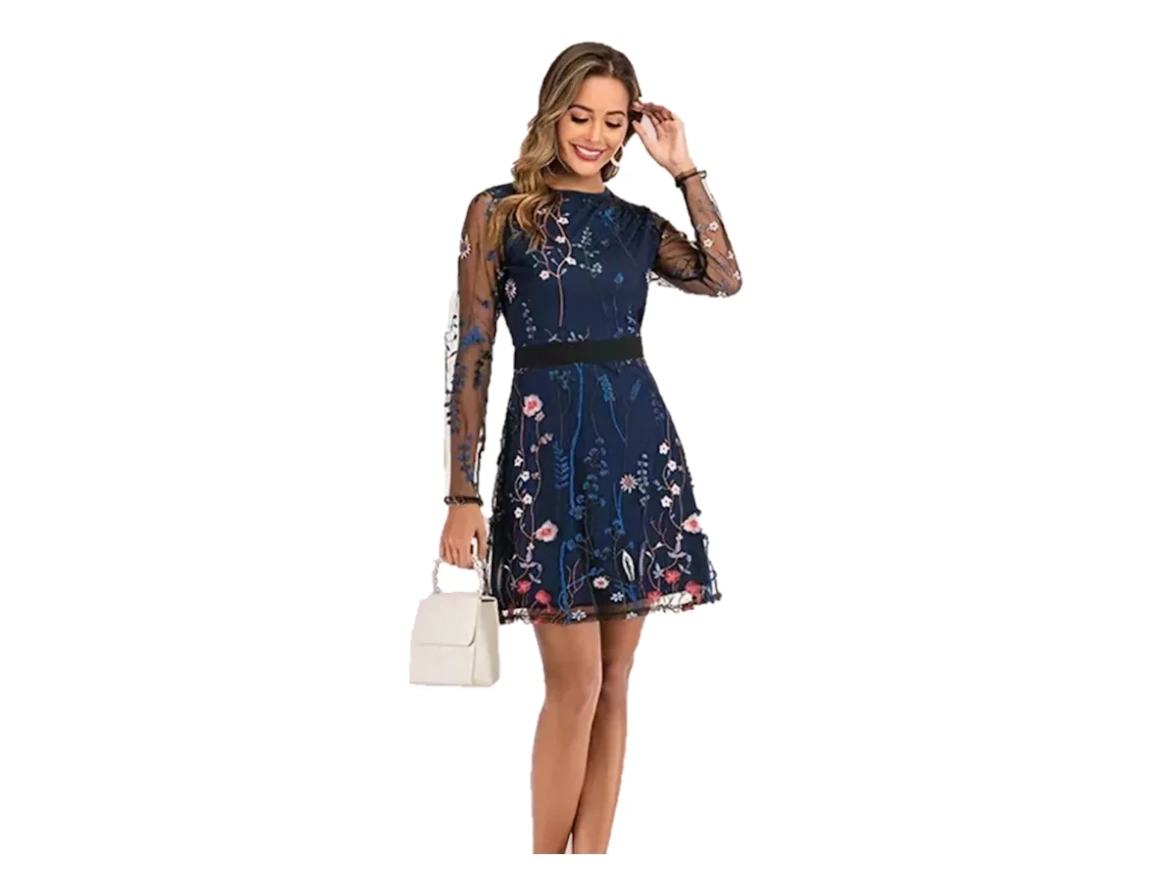Vestido azul floreado